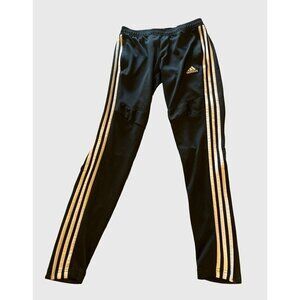 Adidas Athletic Training Pants Men Small Pull On Gym Jogger Black White 3 Stripe